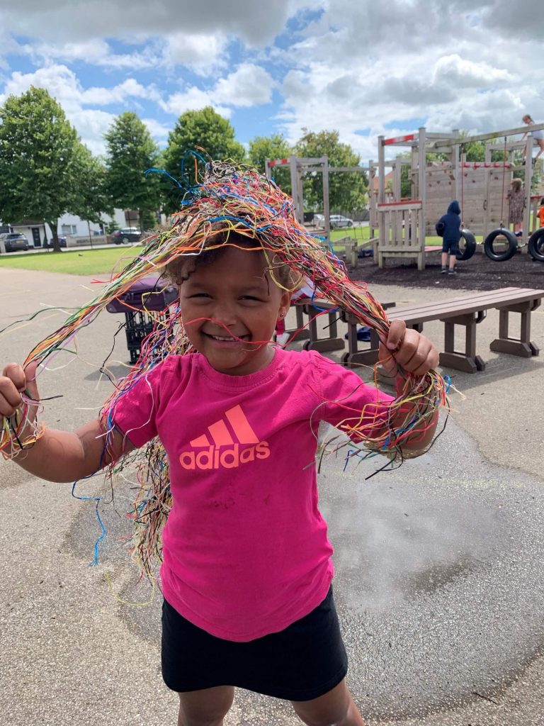 Photo of a pupil having fun in a playground